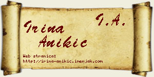 Irina Anikić vizit kartica